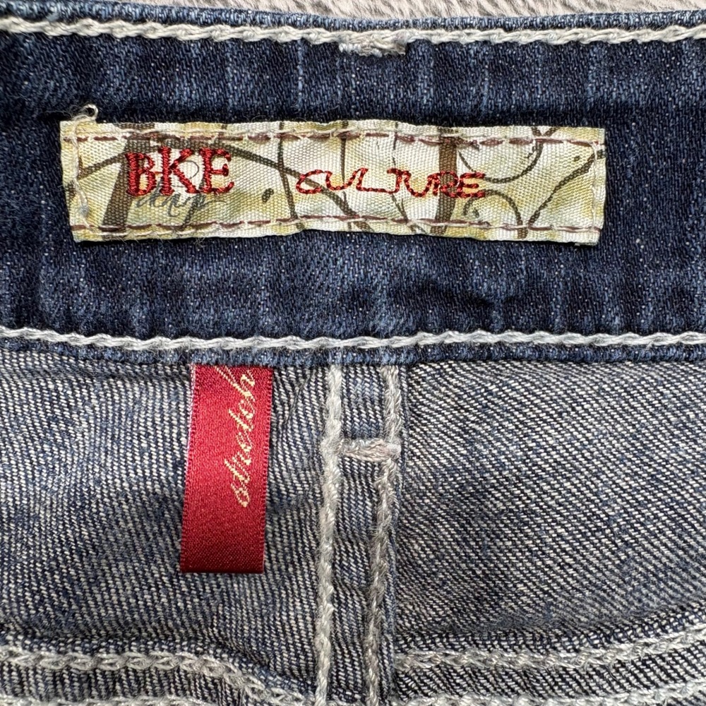 BKE Culture Bootcut Jeans Women 29 Blue Good Stretch Thick Stitch Zip Fly - Picture 11 of 16